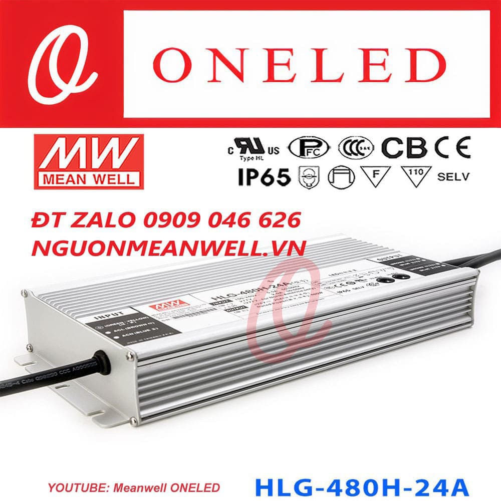 Mean Well HLG-480H-24A LED-driver constante spanning, constante stroom 480W 20A 24V/DC outdoor, PFC-Sch Mean Well HLG-480H-24A LED-driver constante spanning, constante stroom 480W 20A 24V/DC outdoor, PFC-Sch